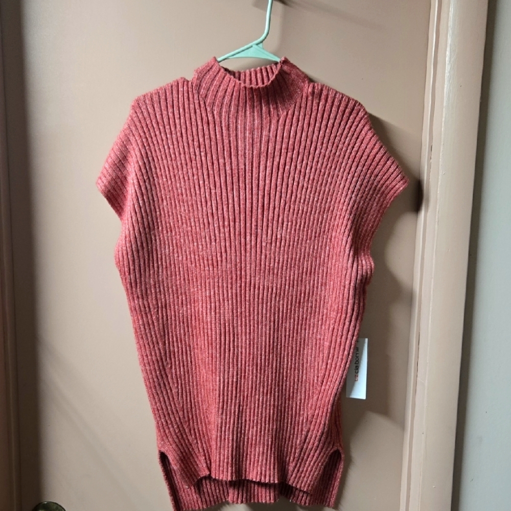 Liz Claiborne Ribbed Coral Turtleneck Sweater